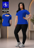 ست ورزشی زنانه سایز بزرگ 44 تا 48 | تیشرت و شلوار فلامنت کد 2007