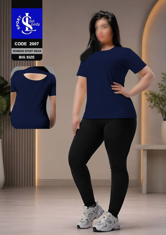 ست ورزشی زنانه سایز بزرگ 44 تا 48 | تیشرت و شلوار فلامنت کد 2007